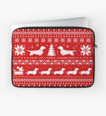 Dachshunds Christmas Sweater Pattern Laptop Sleeve