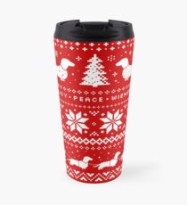 Taza de viaje Dachshunds Christmas Sweater Pattern