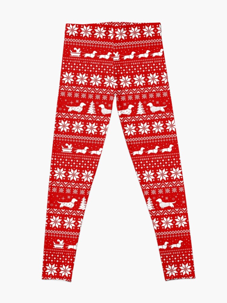 Alternate view of Dachshunds Christmas Sweater Pattern Leggings