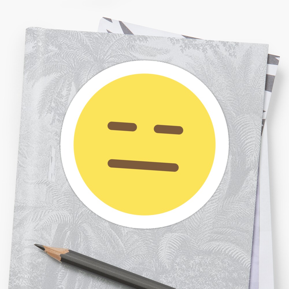 "Straight Face Emoji" Stickers by ethanwonggd | Redbubble