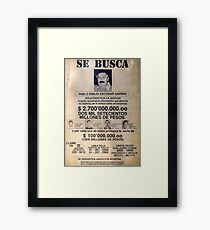 Lámina enmarcada Pablo Escobar wanted poster