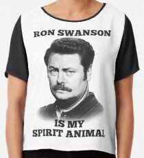 Ron Swanson is my spirit animal Chiffon Top