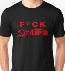F*ck AntiFa - censored - black red Unisex T-Shirt