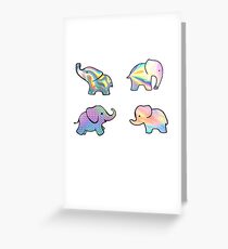 Holographic Elephants Greeting Card