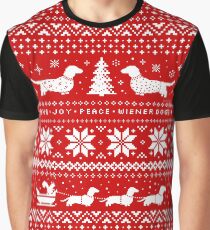 Camiseta gráfica Dachshunds Christmas Sweater Pattern