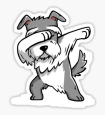 Dabbing Schnauzer Funny Sticker