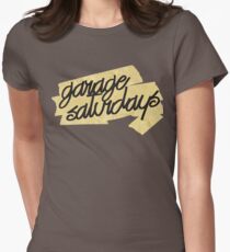 Garage Saturdays masking tape scrawl Women's Fitted T-Shirt