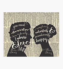 Lámina fotográfica Pride and Prejudice Quote Art, Jane Austen Typography Home Decor, Book Lovers Gift