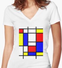 Mondrian Women's Fitted V-Neck T-Shirt