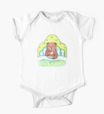A bear eating cookies One Piece - Short Sleeve