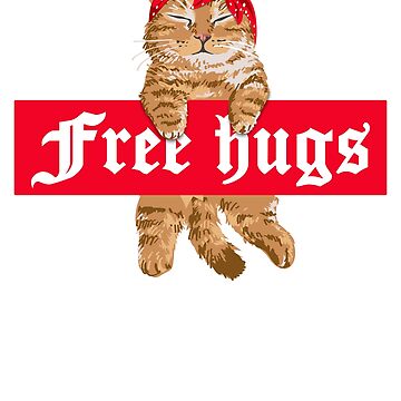 Free Thug Cat Hugs - Cute Thug Cat Wearing Bandana - Huggy Cat