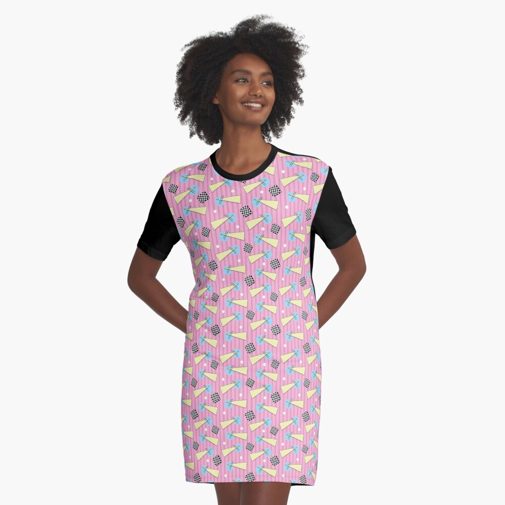80s Shapes Graphic T-shirt Dress