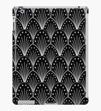 linocut 20s art deco pattern minimal black and white printmaking art iPad Case/Skin