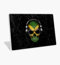 Vinilo para portátil Dj Skull con bandera jamaicana