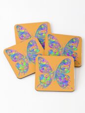 #DeepDream Motley Butterfly Coasters