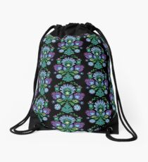Polish Folk Art Design: Blue Drawstring Bag
