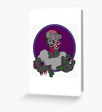 Goofy Cartoon Zombie Greeting Card