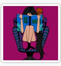 Book Worm Sitting in Recliner Sticker