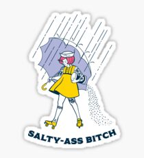 Salty-Ass Bitch - Morton Salt Vintage Roller Derby Girl Sticker