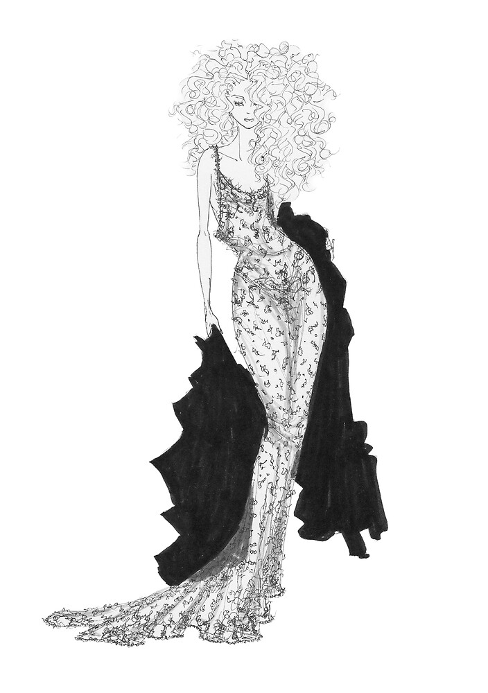 "Fashion Illustration 'Lace' Fashion Art" by Alex Newton Redbubble