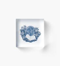 Orcas Island Map Book Rhododendron Drawing Acrylic Block