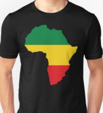 Grüne, Gold- und rote Afrika-Flagge Unisex T-Shirt