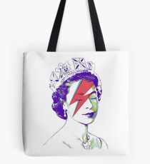 Queen Elizabeth Banksy Bowie Aladdin Sane Tote Bag