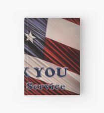 USA Military Veterans Patriotic Flag Thank You Hardcover Journal