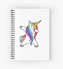 Dabbing Unicorn - Rainbow Unicorn Spiral Notebook