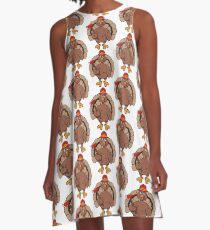 Happy Thanksgiving Turkey Dressed As Fireman Gift A-Line Dress