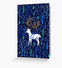 Deericorn In Blue Greeting Card