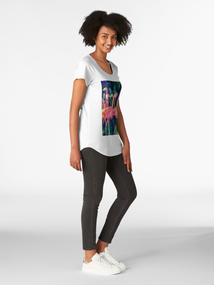 Alternate view of Flamingo Dance Premium Scoop T-Shirt
