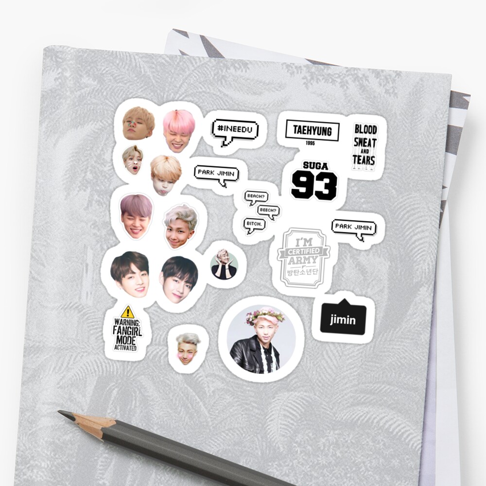  BTS sticker pack  5 Sticker  by cash1122 Redbubble