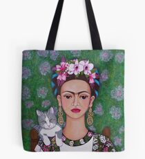 Frida cat lover - closer Tote Bag