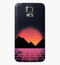 80er Retro Grid & aufgehende Sonne - "Event Horizon" Hülle & Klebefolie für Samsung Galaxy