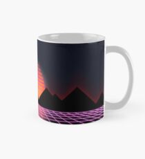 80er Retro Grid & aufgehende Sonne - "Event Horizon" Tasse (Standard)