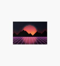 80s Retro Grid & Rising Sun - "Event Horizon" Art Board Print