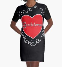 Goddess BDSM Burning Heart Design by Dirk Hooper Graphic T-Shirt Dress