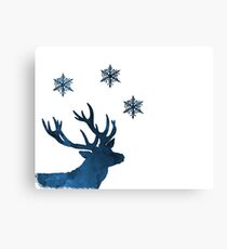 Stag and snowflakes Canvas Print