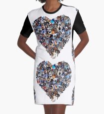 L.O.V.E MJJ Mosaic Heart Graphic T-Shirt Dress