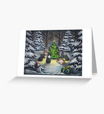 Yule Greeting Bunnies Greeting Card