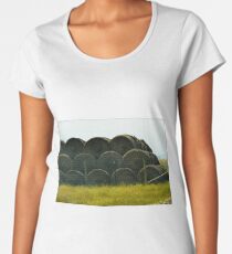 Hay Bales In The Country Women's Premium T-Shirt