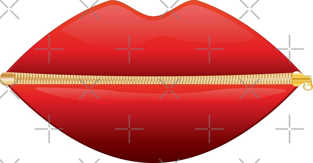 "Zipped Lips" by AnnArtshock Redbubble