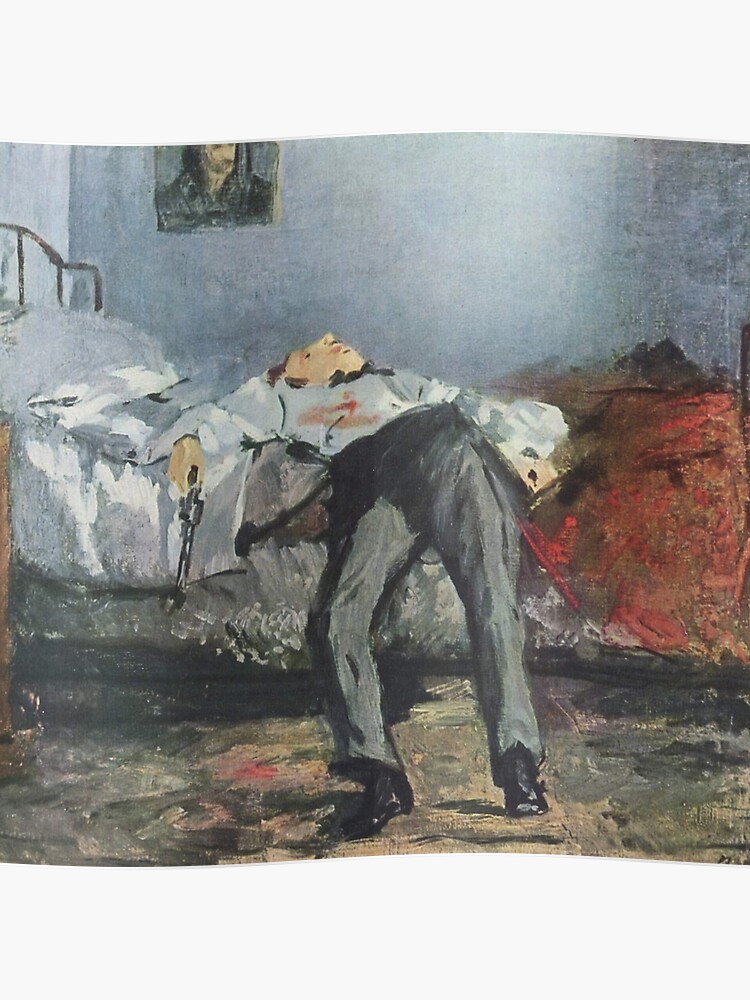 Vintage Edouard Manet Le Suicide 1881 Fine Art Poster - 