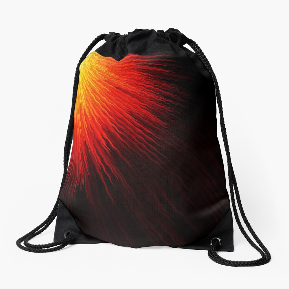 Fiery sun Drawstring Bag