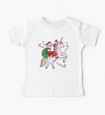 Santa Riding a Unicorn Baby Tee