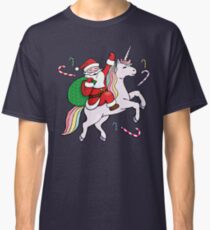Santa Riding ein Einhorn Classic T-Shirt