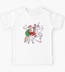Santa Riding a Unicorn Kids T-Shirt