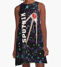 Sputnik Sterne A-Linien Kleid