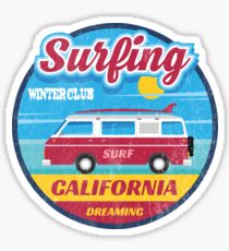 Surfing winter club California dreaming Sticker